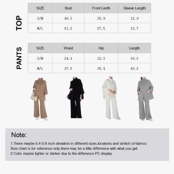 2 piece Cream High Neck  knit Sweater Lounge Set - Picture 2 of 11